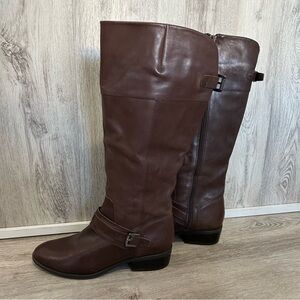 Ralph Lauren Maritza Knee High Riding Boots Women 8 Brown Leather equestrian